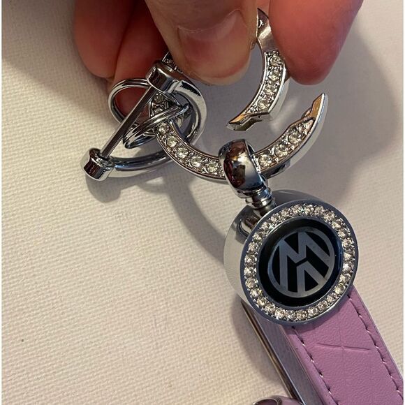 Volkswagen Key Fob Keychain & Key Fob Cover in lavender with bling NWT - Picture 9 of 10